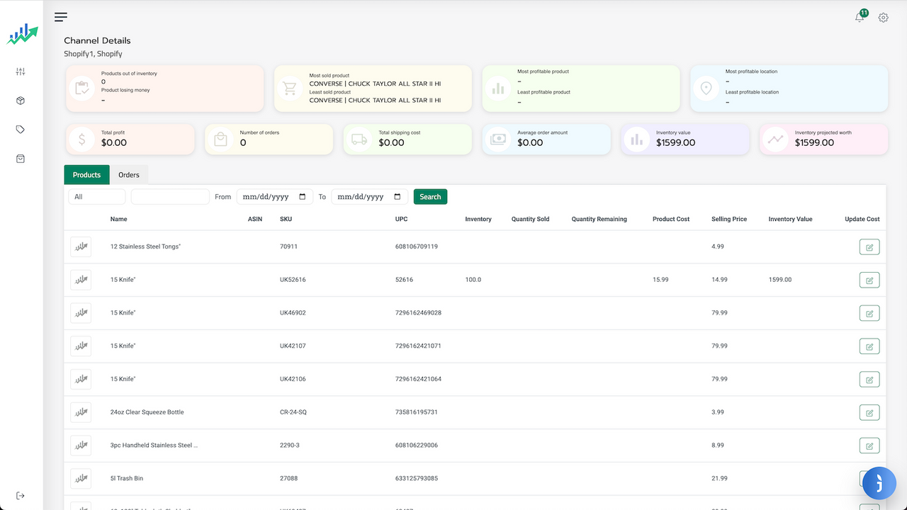 Winkel Dashboard