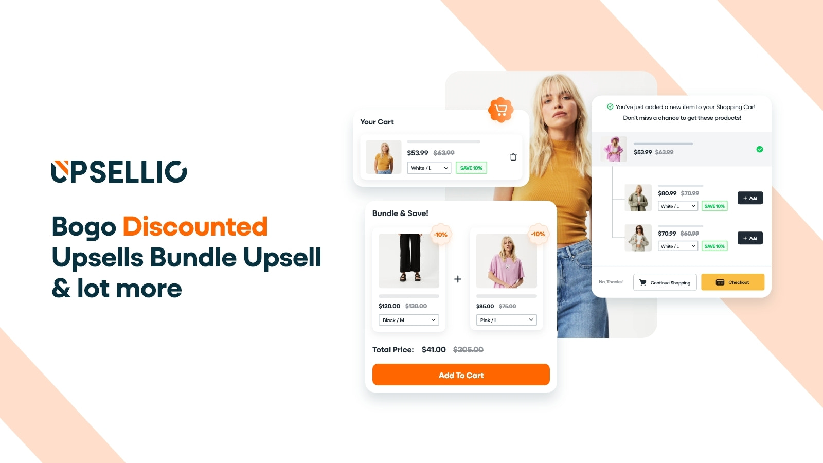 bedste shopify upsell app upsellio for bogo og cross sell