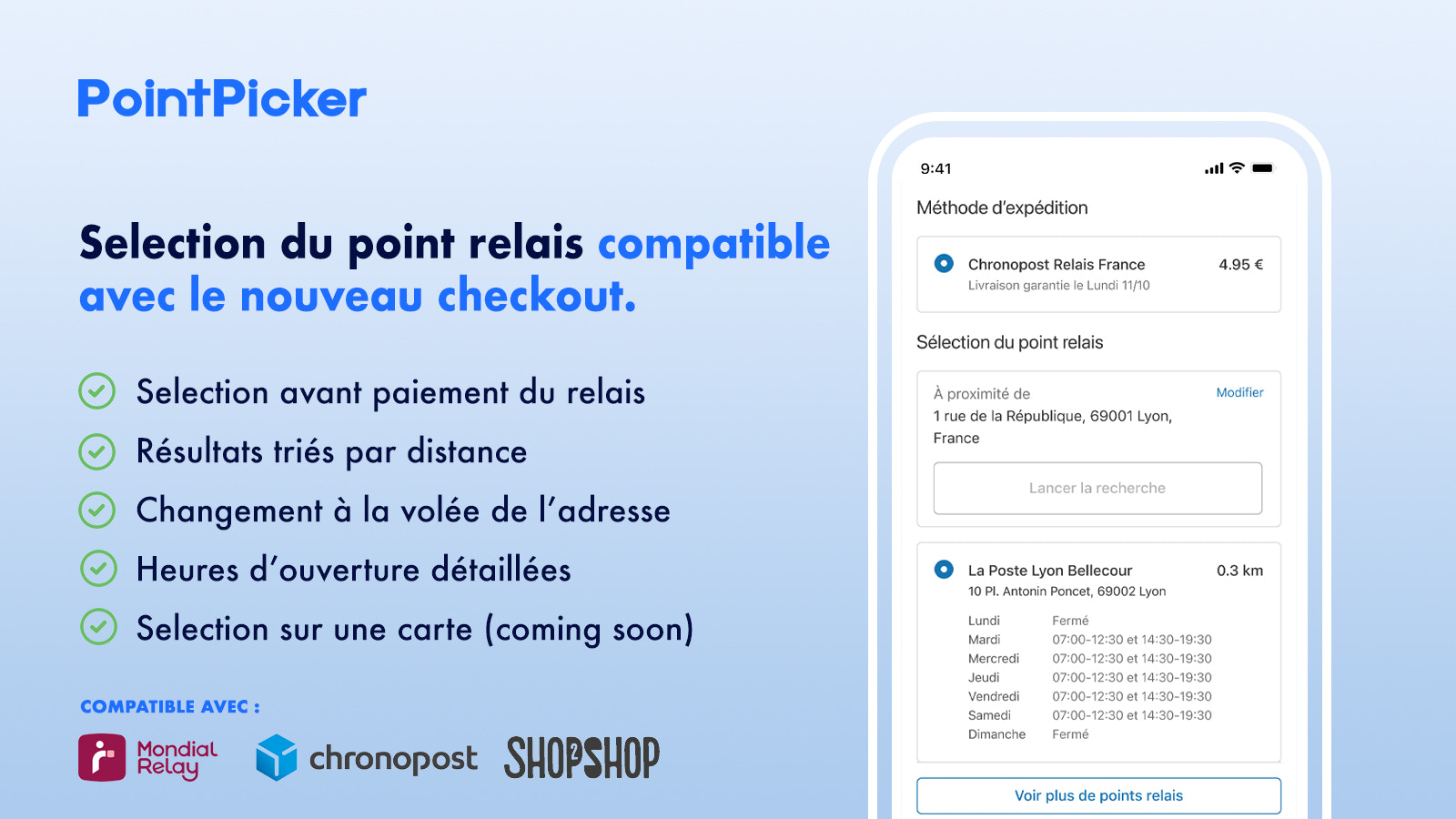 PointPicker ‑ Point relais nouveau checkout