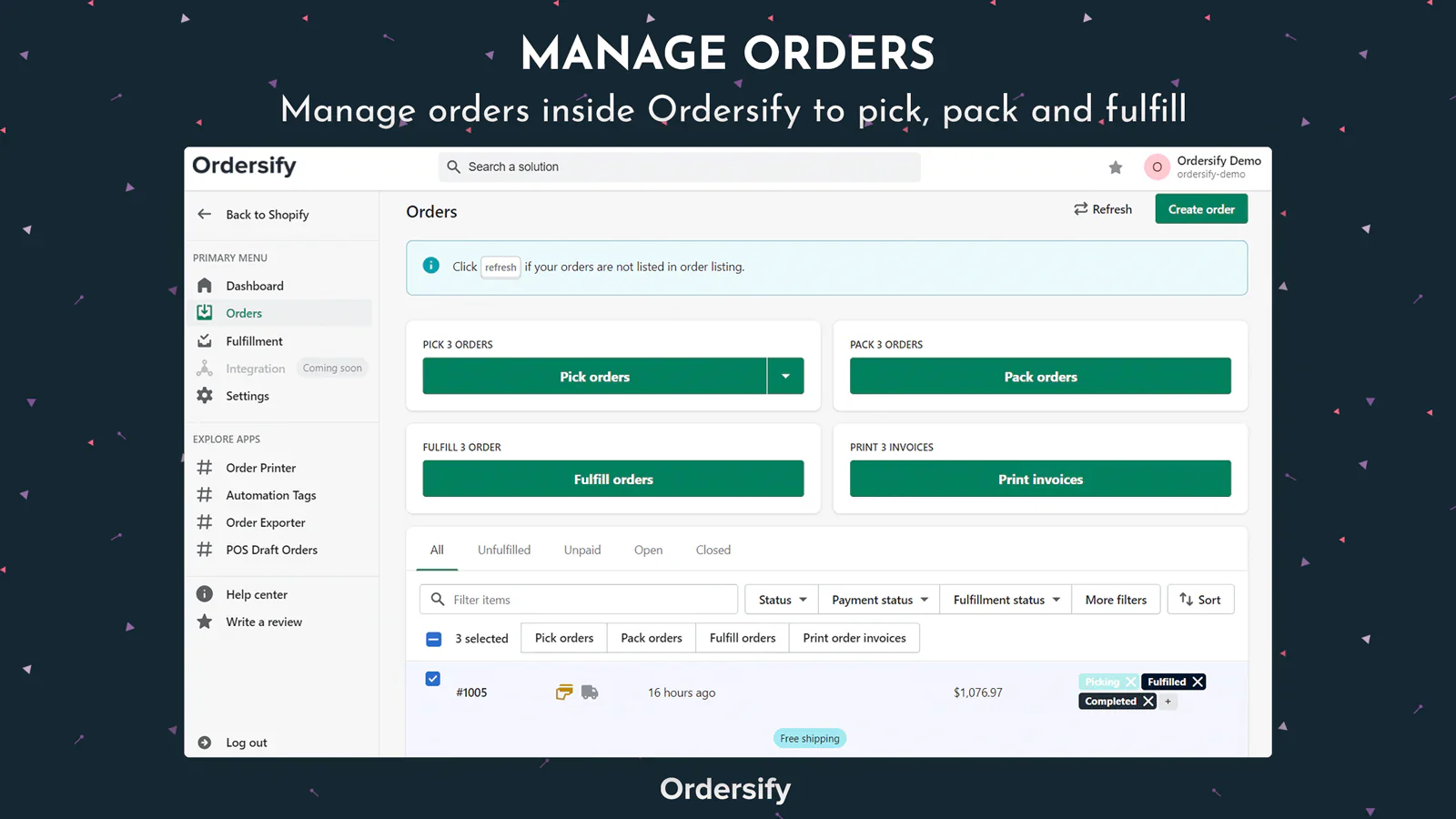 Gérer les commandes - Gérer les commandes à l'intérieur d'Ordesify