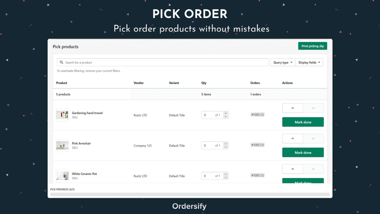 Ordersify Pick, Pack & Fulfill Screenshot