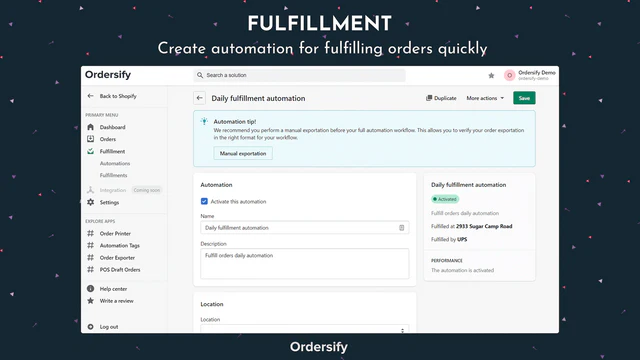 Cumplimiento - Crear automatización para cumplir pedidos