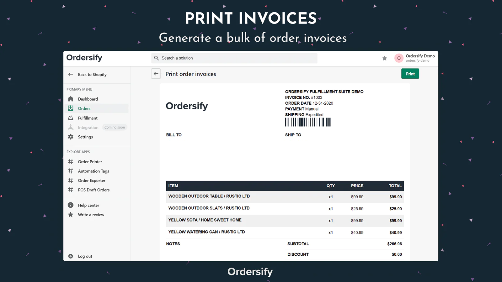 Ordersify Pick, Pack & Fulfill Screenshot