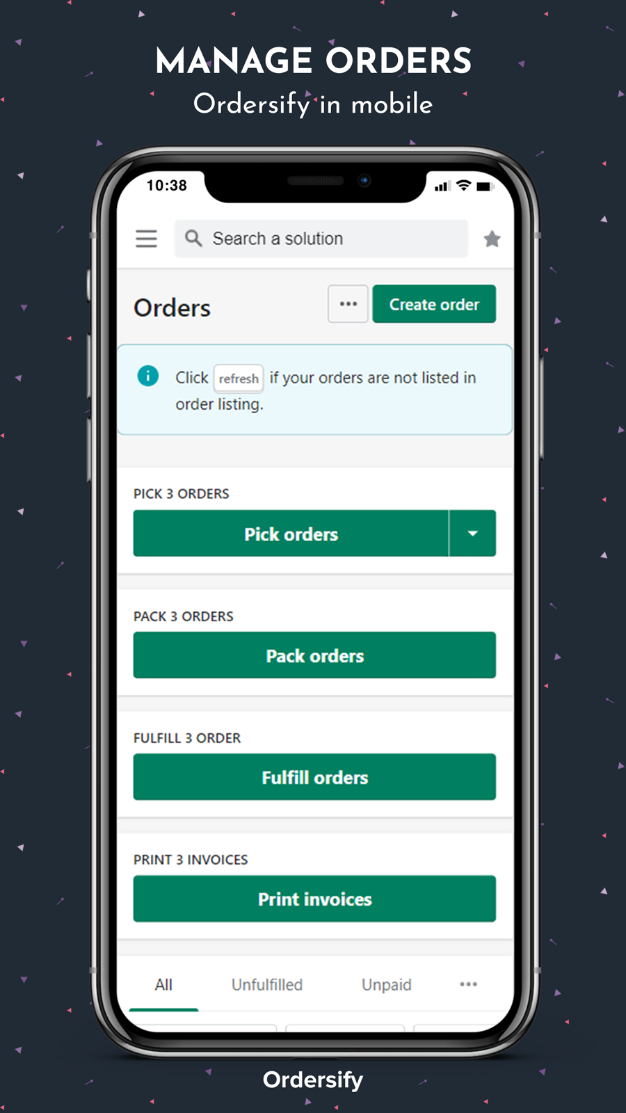 Ordersify Pick, Pack & Fulfill Screenshot