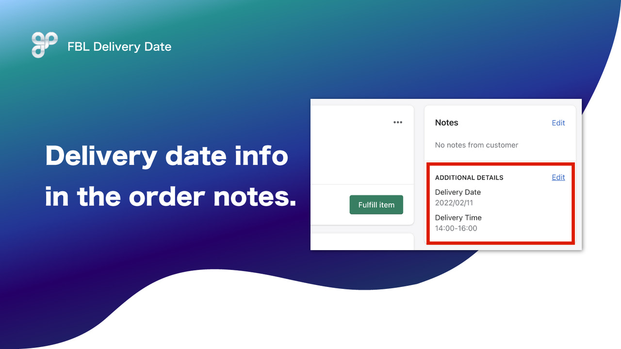Delivery date info in order notes
