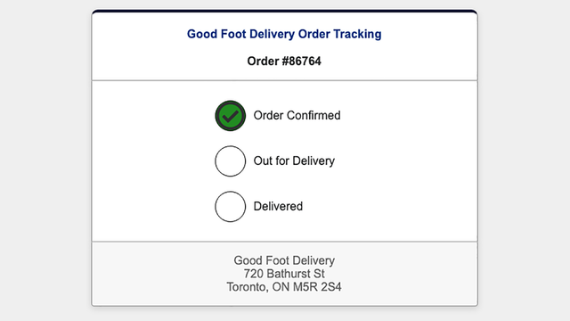 Good Foot Delivery orderuppföljningsstatus