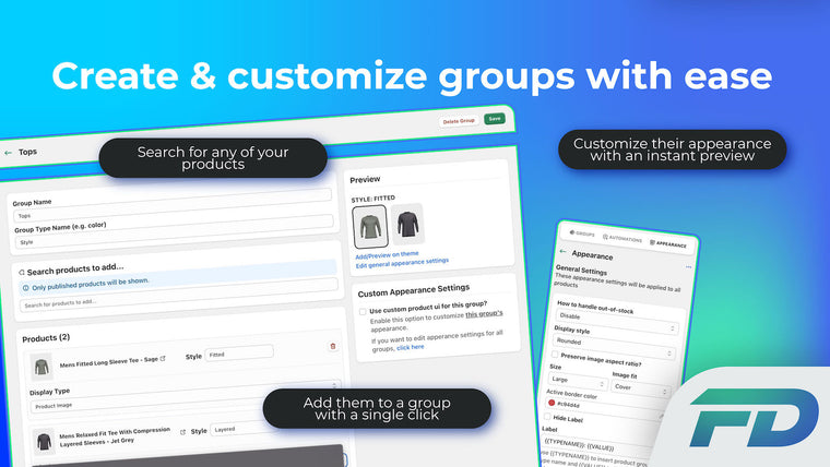 FD Product Groups Screenshot