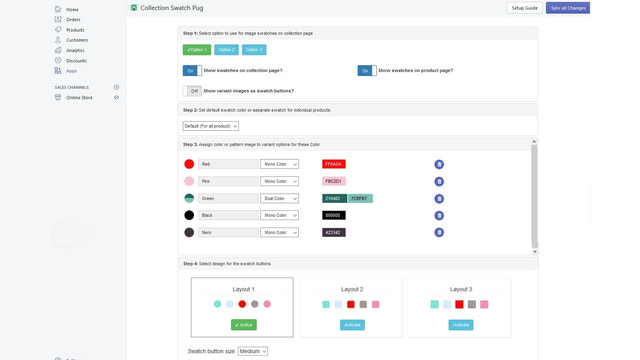 Samling prøve pug Backend screenshot