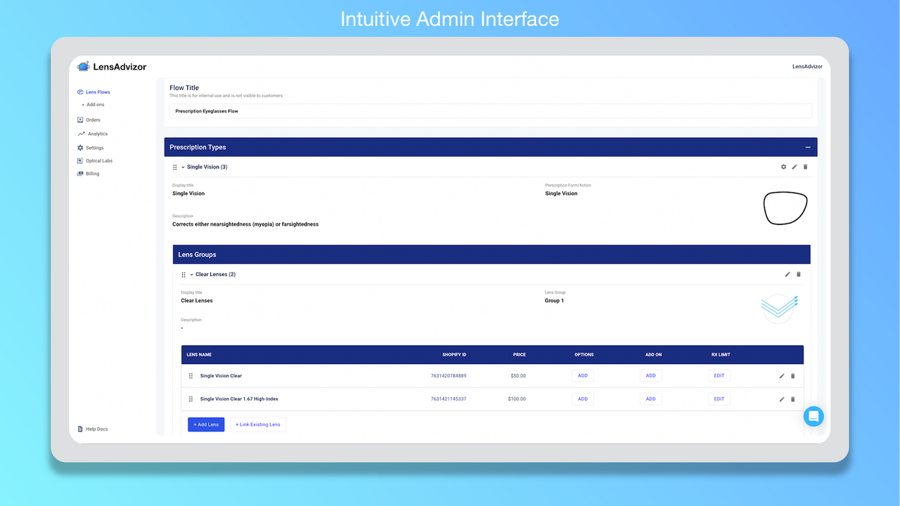 Interfaz de Administración Intuitiva