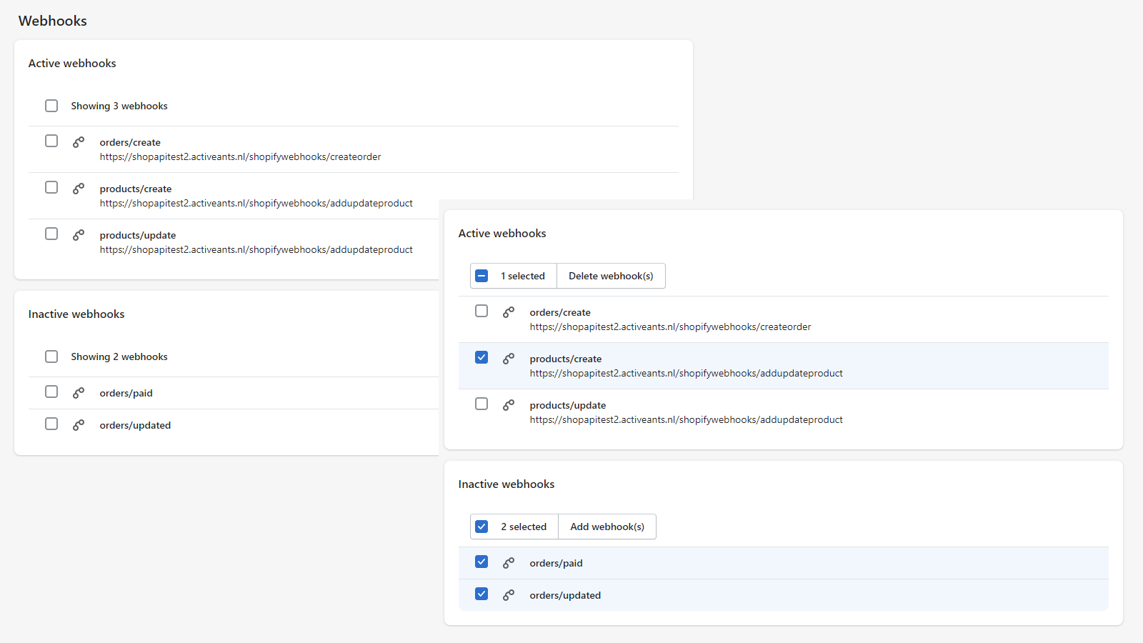 Añadiendo webhooks