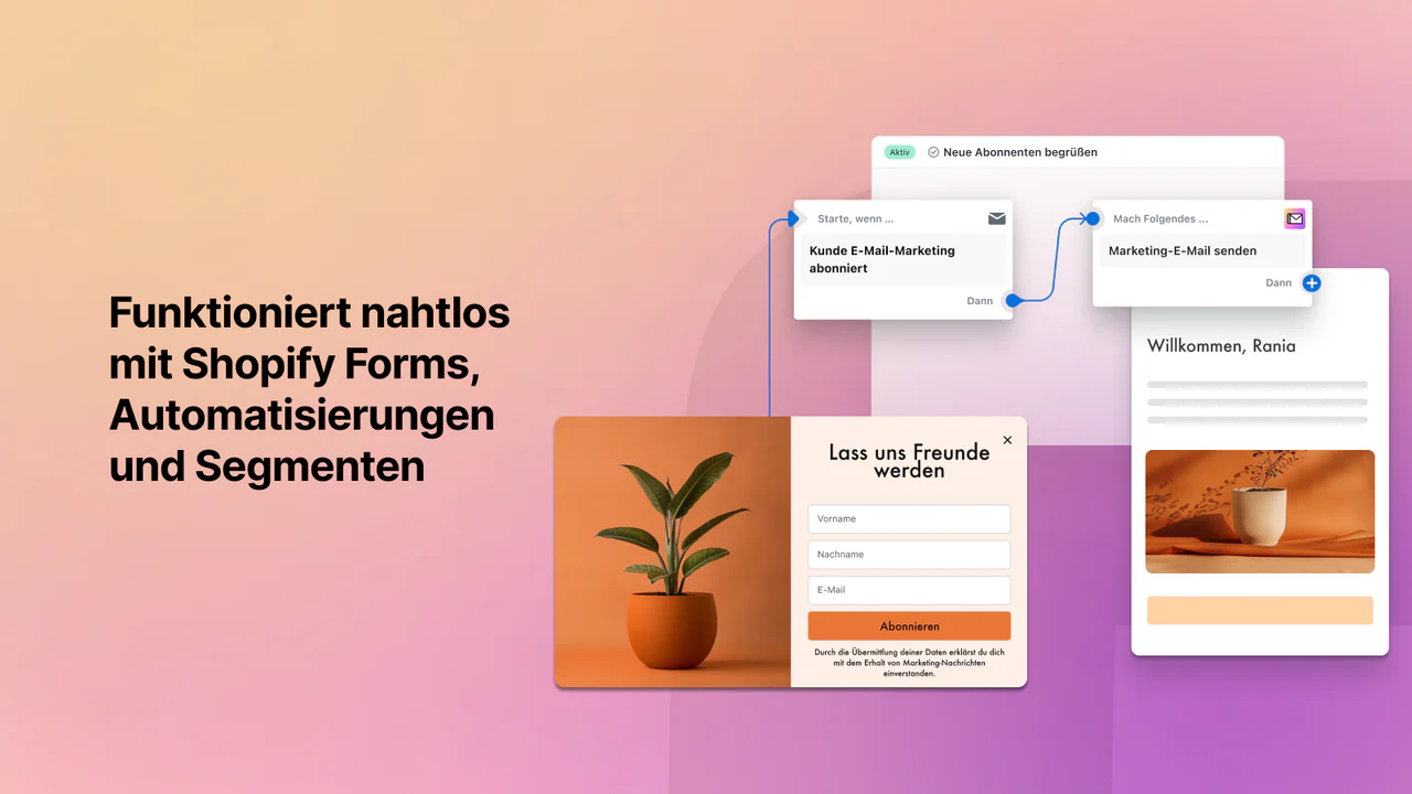 Funktioniert nahtlos mit Shopify Forms und Automatisierungen