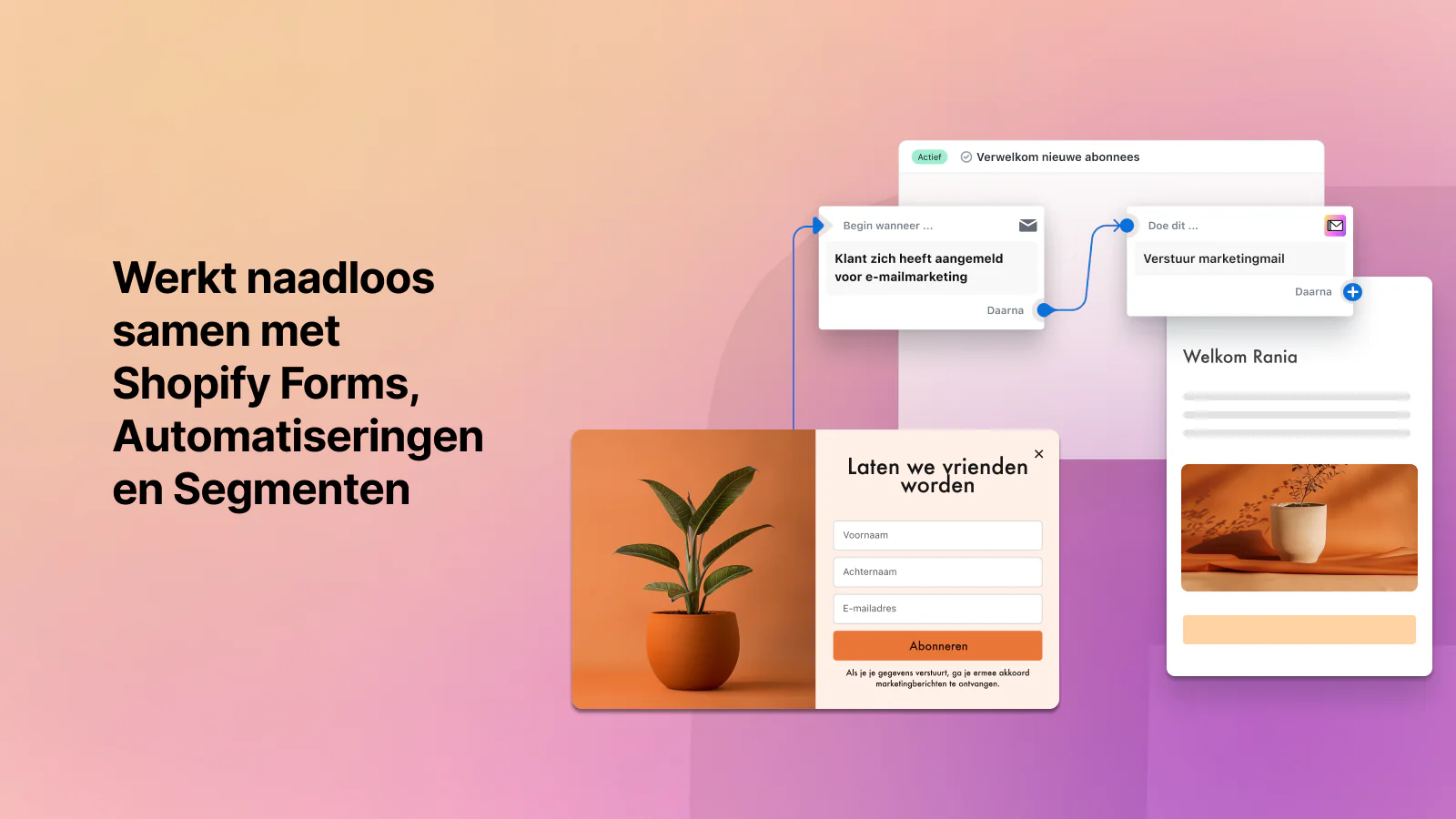 Werkt naadloos samen met Shopify Forms en automatiseringen 