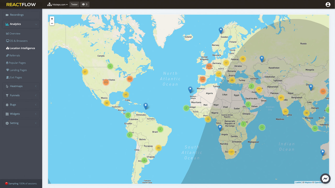 Filtrez et regardez les visiteurs en fonction de leur géolocalisation