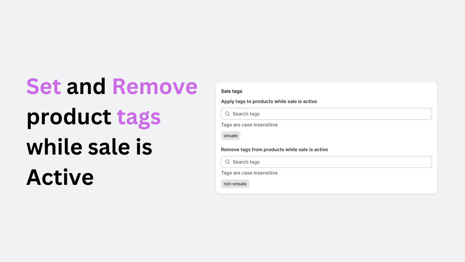 Set and remove product tags while sale is active