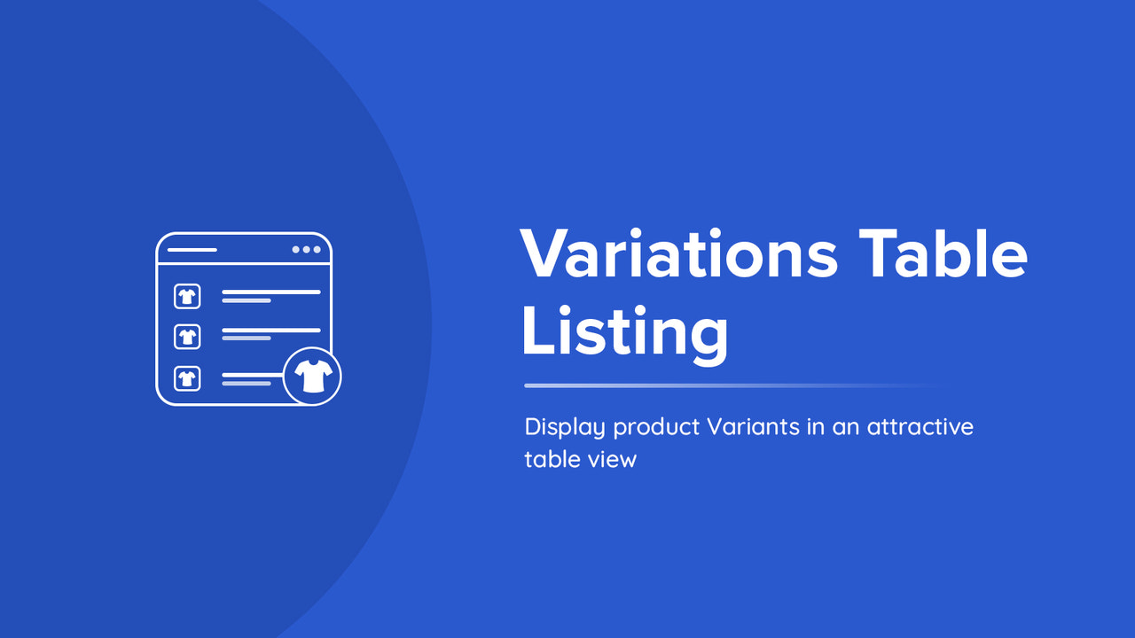 Addify ‑ Variations Table List Screenshot