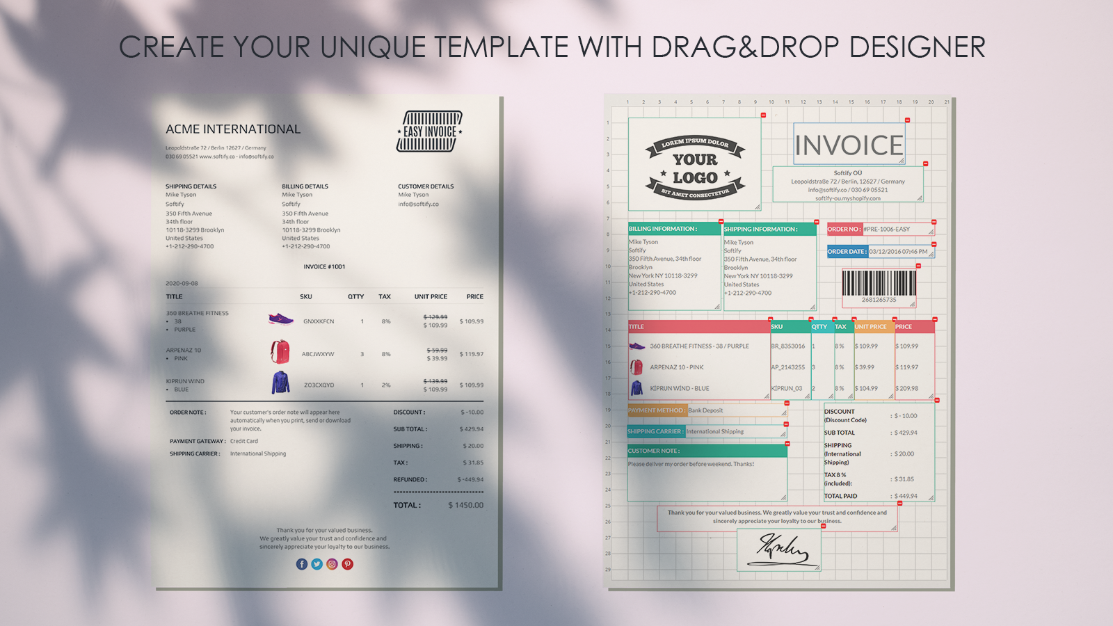 invoice in shopify