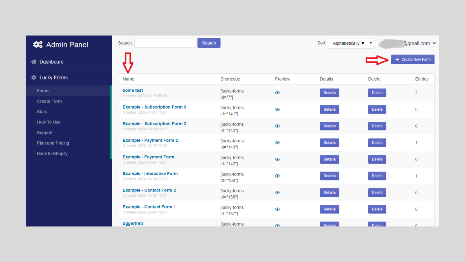 Form manage in admin