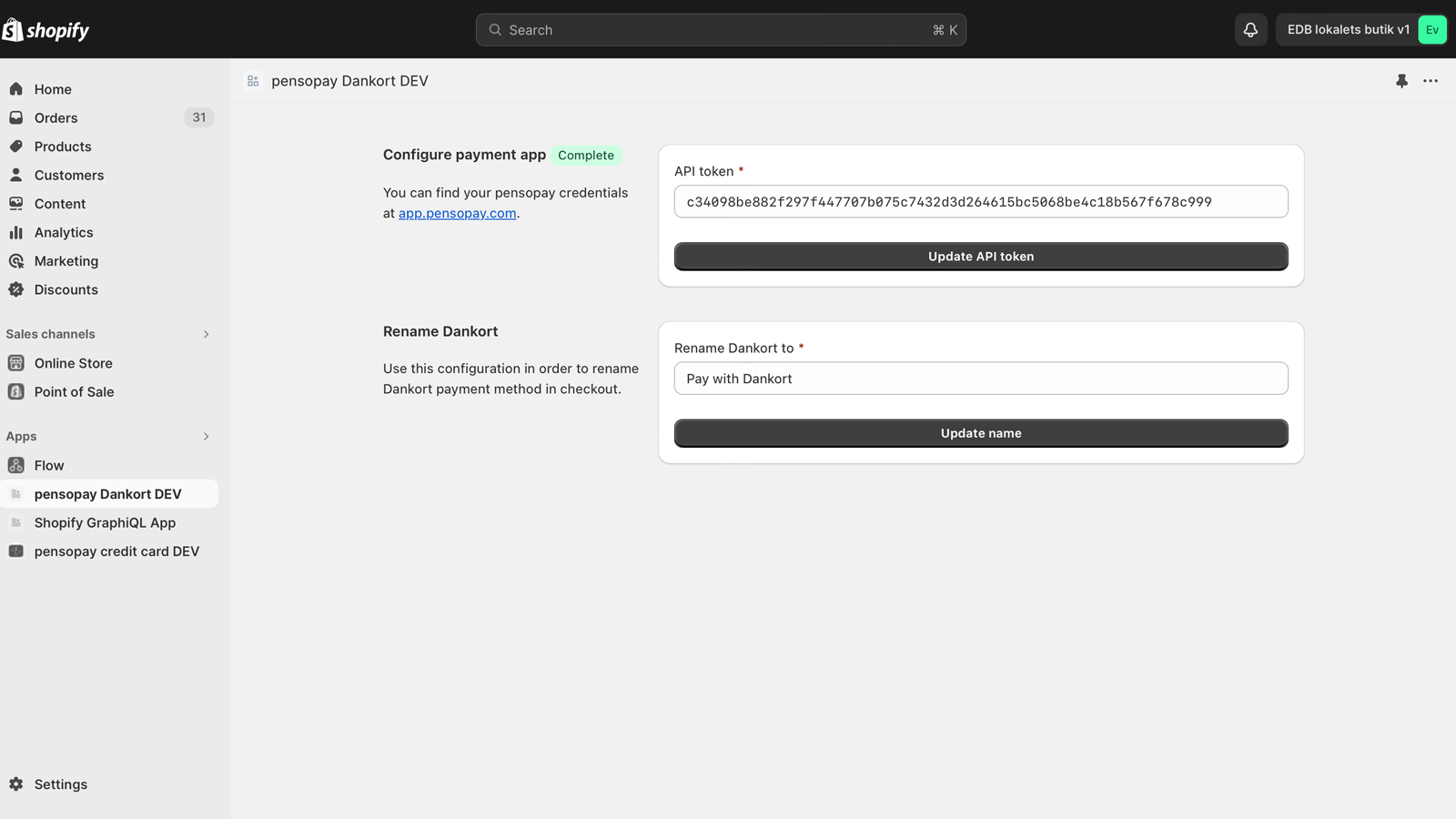 Configureer aangepaste naam voor de betaalmethode