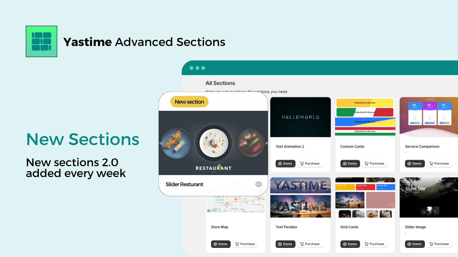 Yastime Advanced Sections Screenshot