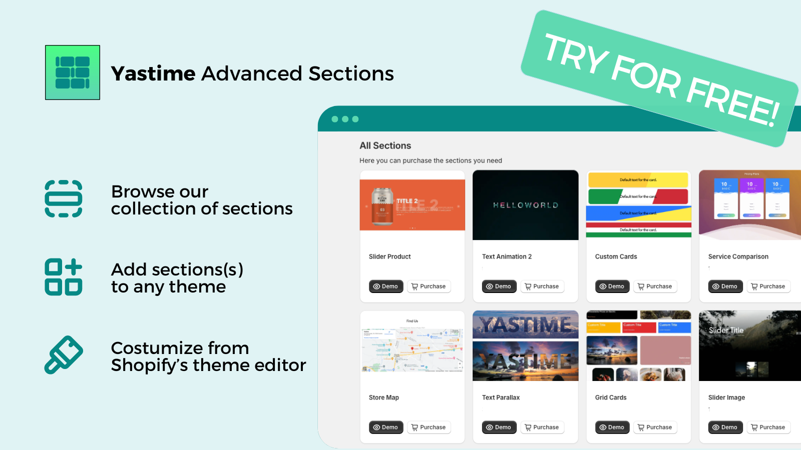 Yastime Advanced Sections Screenshot