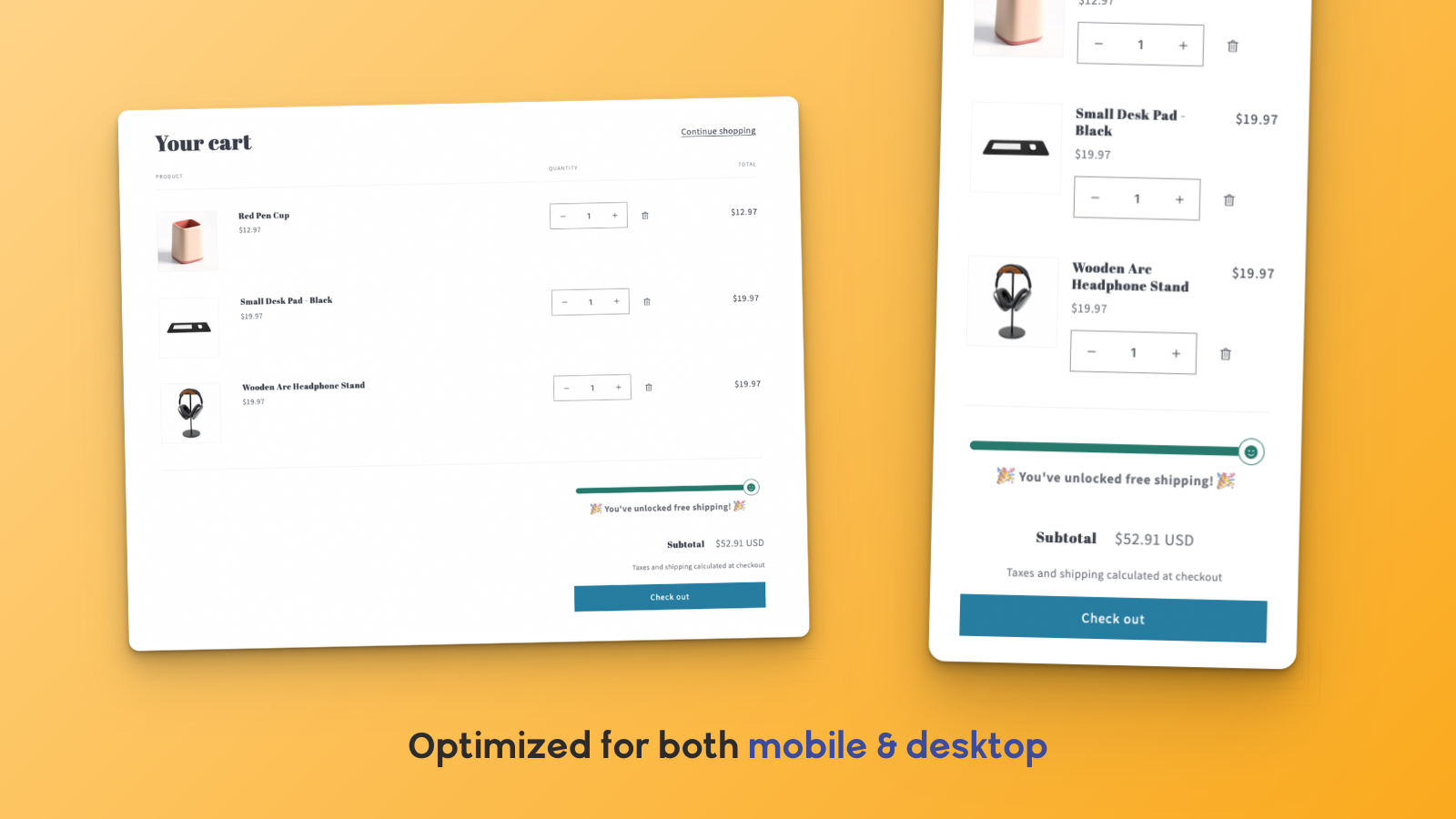 Voortgangsbalk is geoptimaliseerd voor zowel desktop- als mobiele apparaten