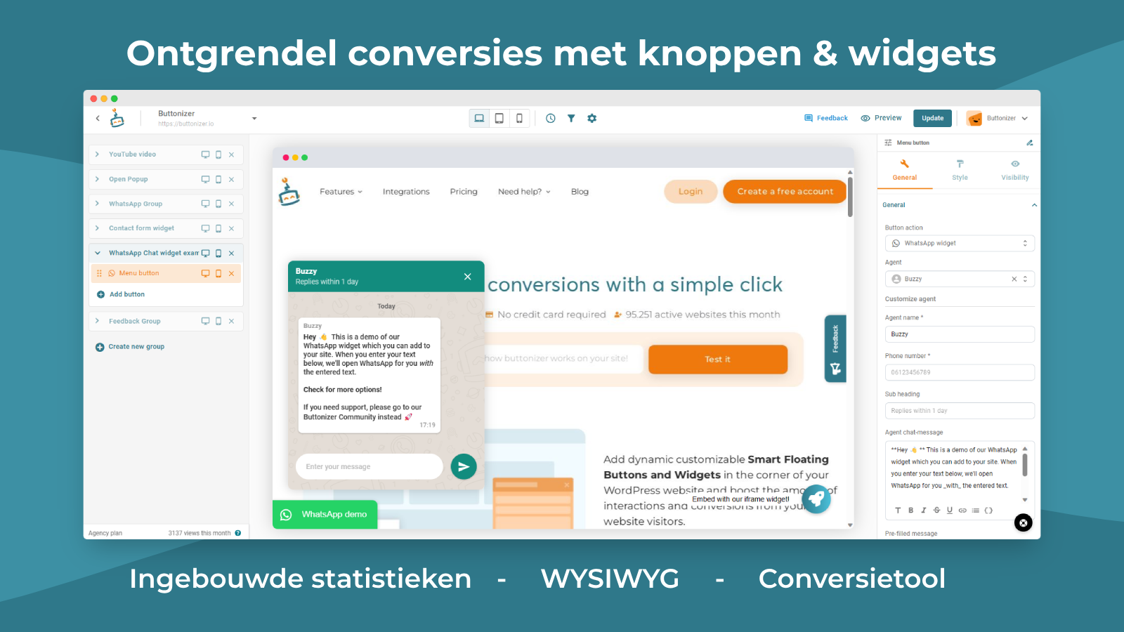 Ontgrendel conversies met knoppen & widgets