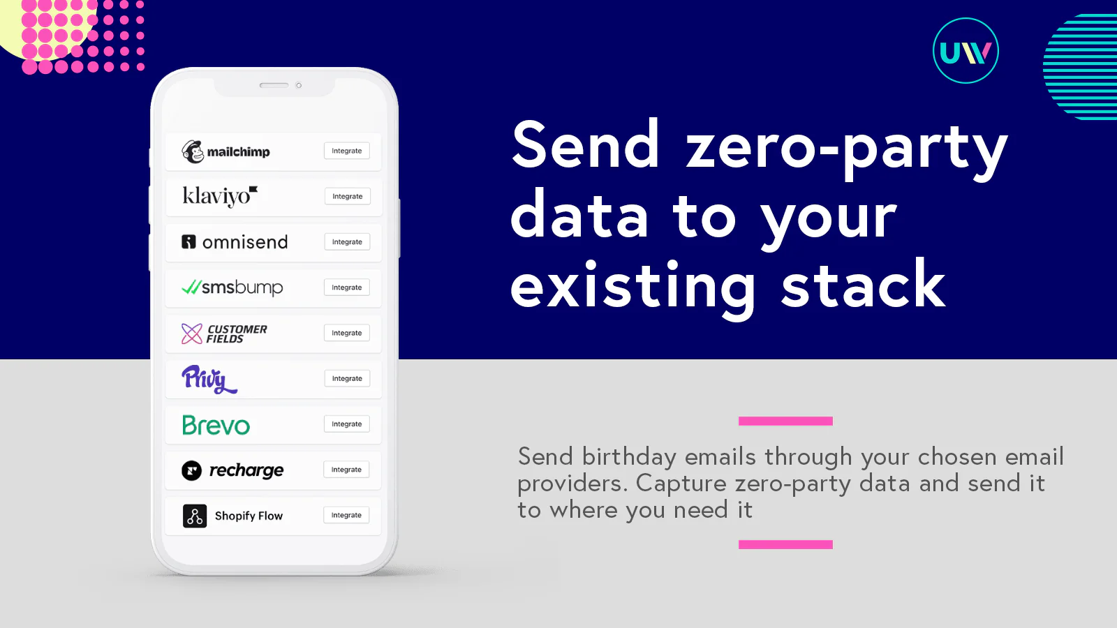 Captura de dados de zero-party enviada para sua pilha de tecnologia