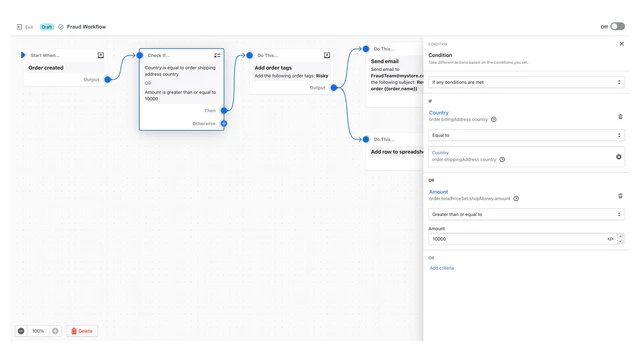 Nutzen Sie die leistungsstarke Bedingungslogik, um komplexe Workflows zu erstellen