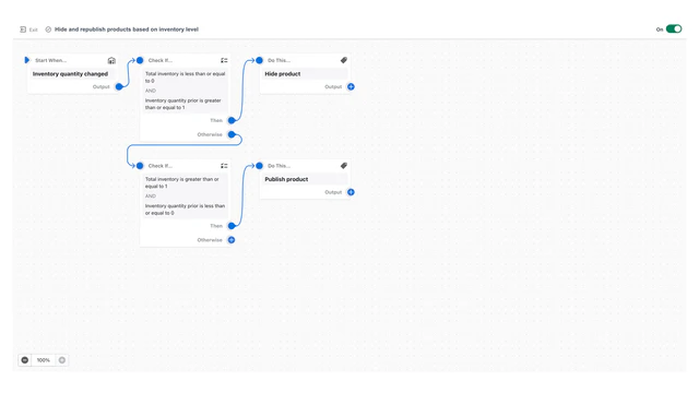 Gebruik de visuele editor om de aangepaste automatisering te bouwen die u nodig heeft