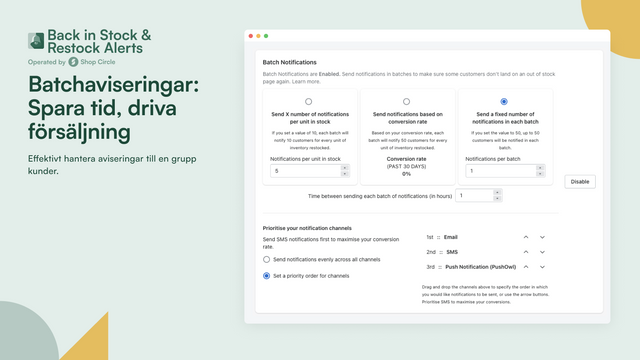 Effektiv hantering av aviseringar till en grupp kunder.