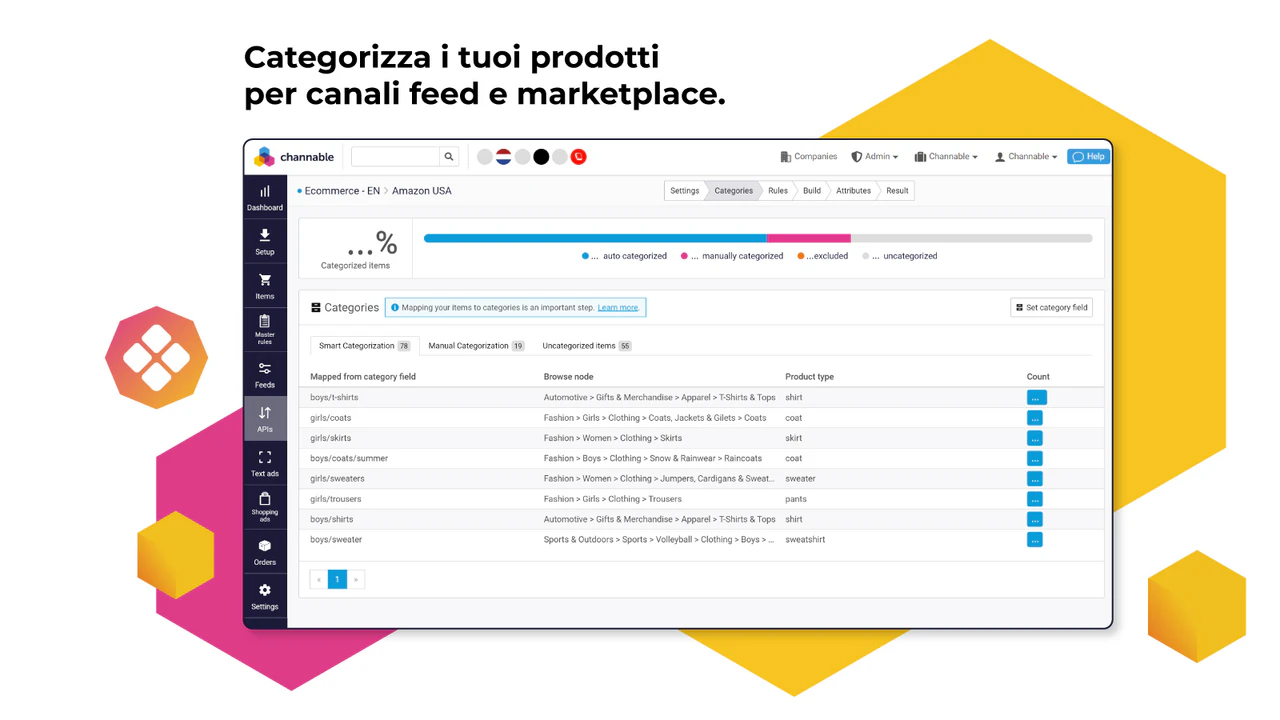 Categorizza milioni di prodotti