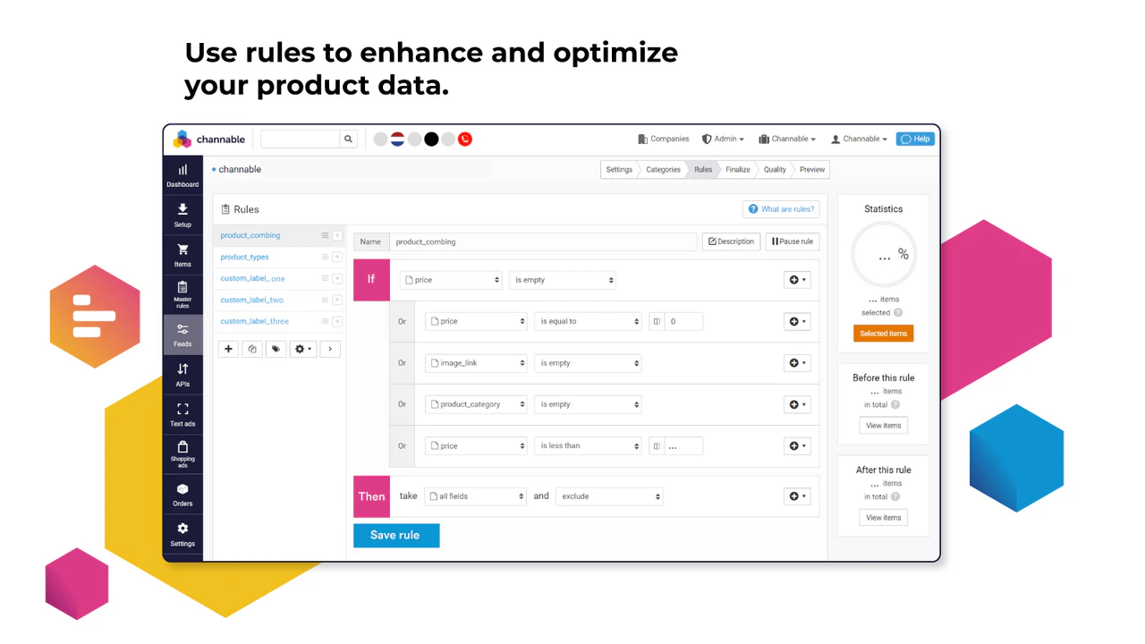 Use rules to optimize your feed data at scale 