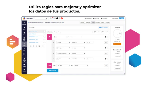 Modifica los datos que envías con reglas de feed