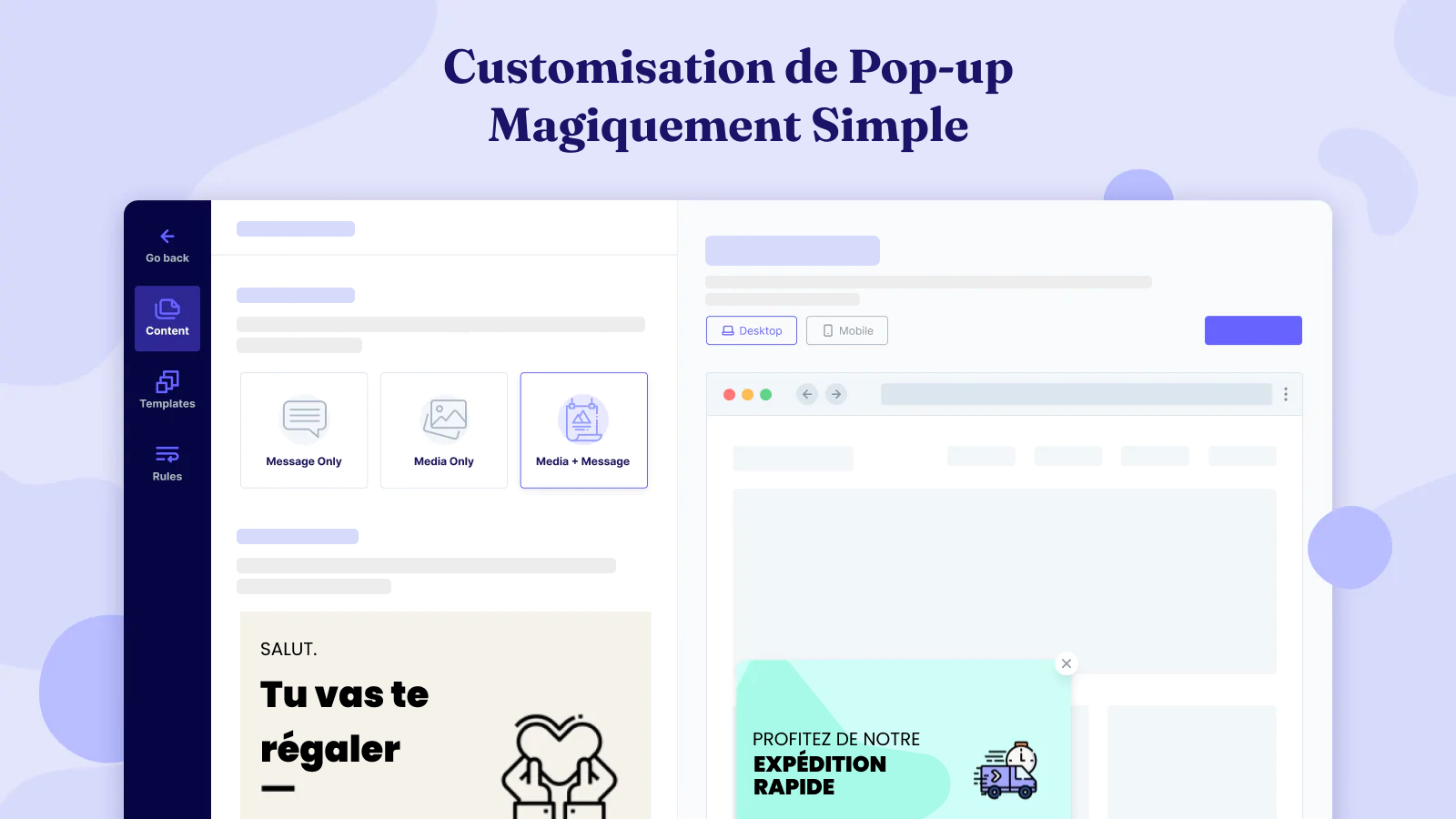 Customisation de Pop-up Magiquement Simple