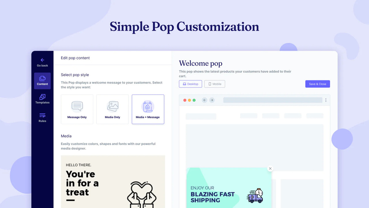 Simple Pop Customization