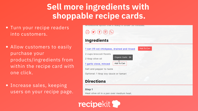 Ajoutez au panier depuis votre carte de recette avec Recipe Kit!