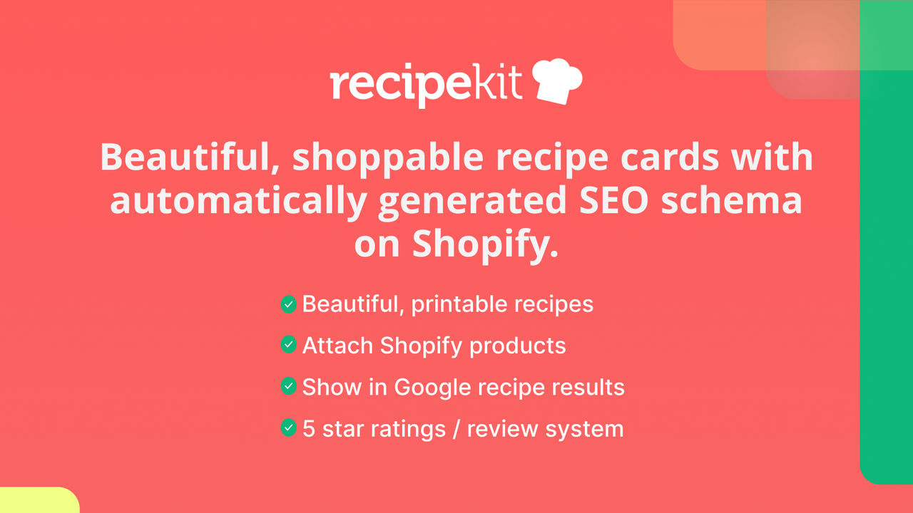 Cartões de receitas bonitos e compráveis no blog da sua loja Shopify