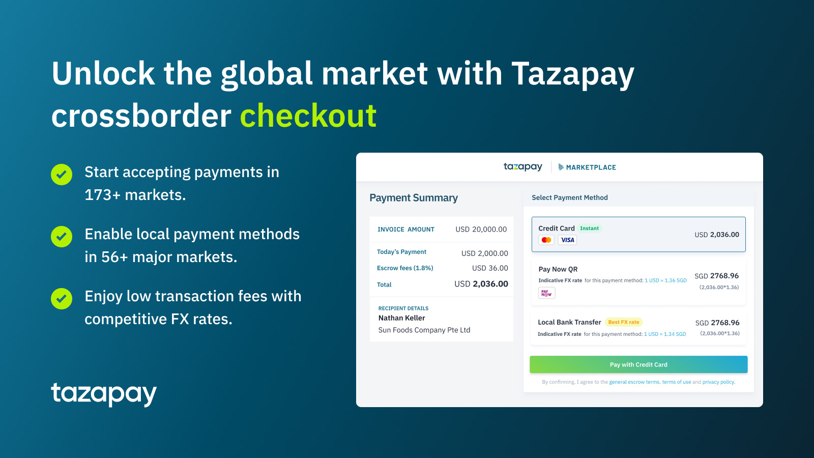 Checkout using Tazapay