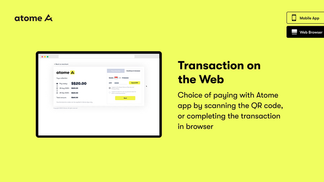 Slutför köpet genom att slutföra transaktionen i webbläsaren