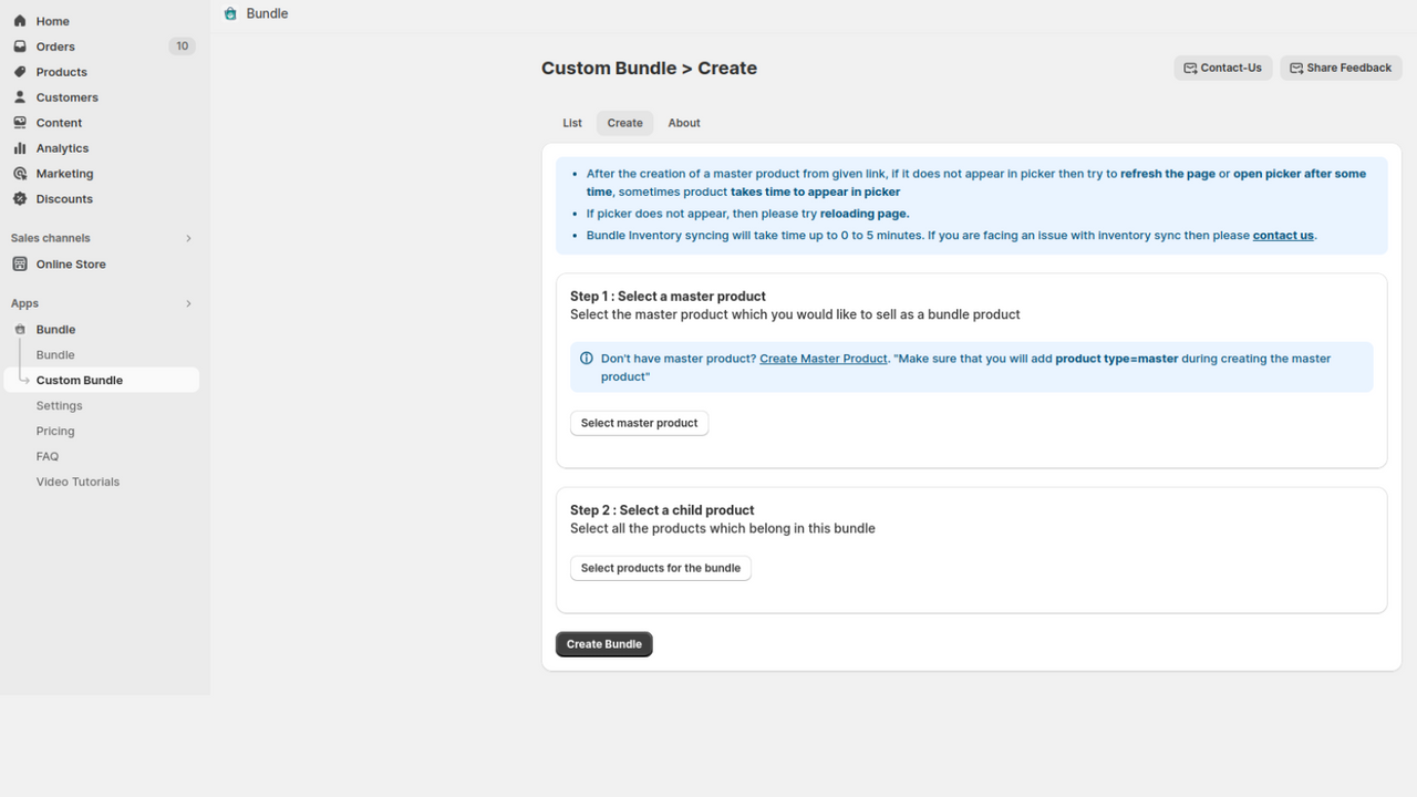 Create Custom Bundle