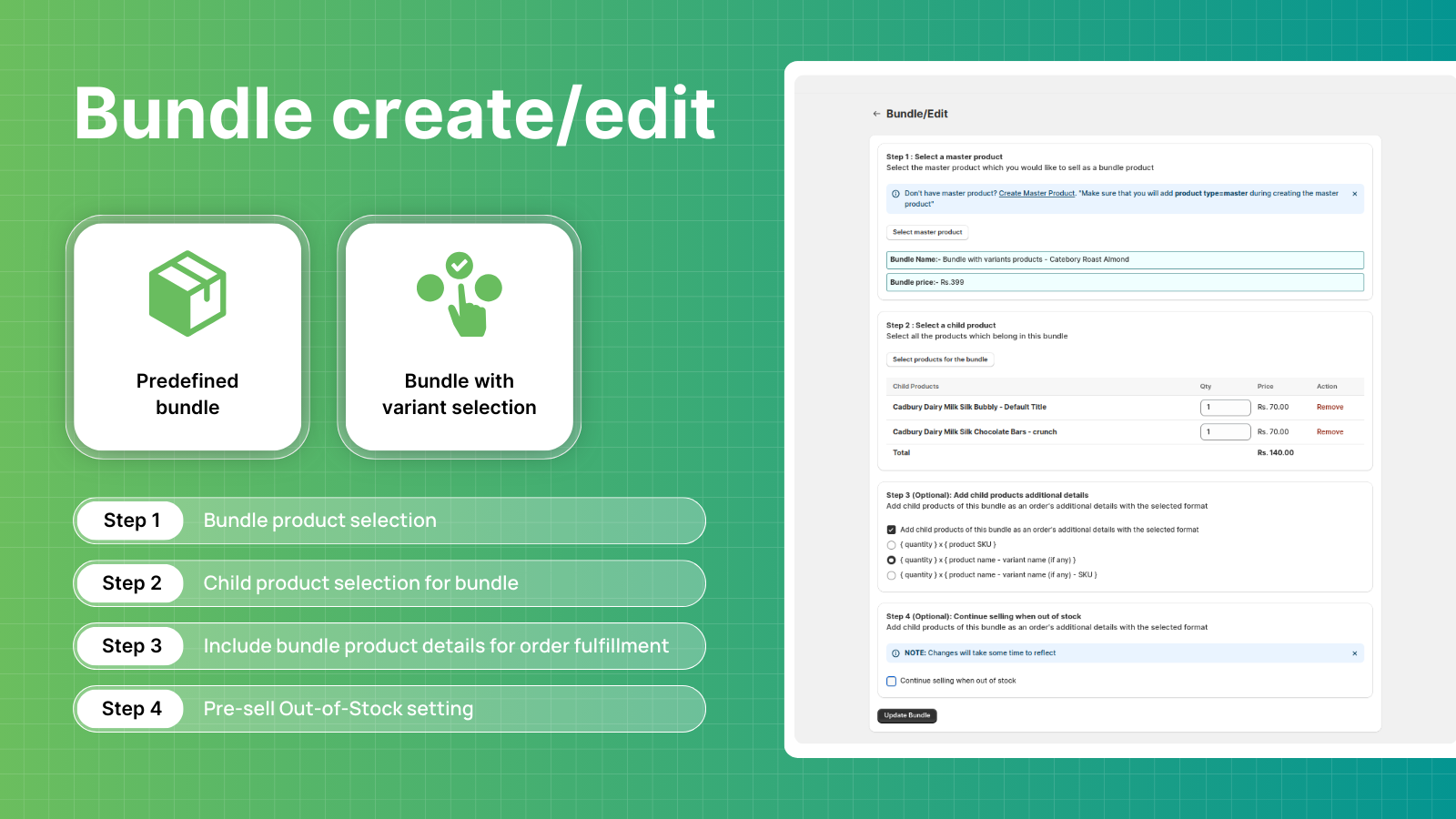 Create/Edit Predefined Bundle