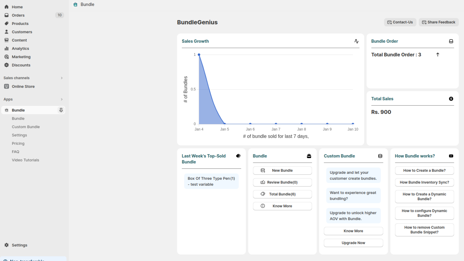 Bundt - Dashboard