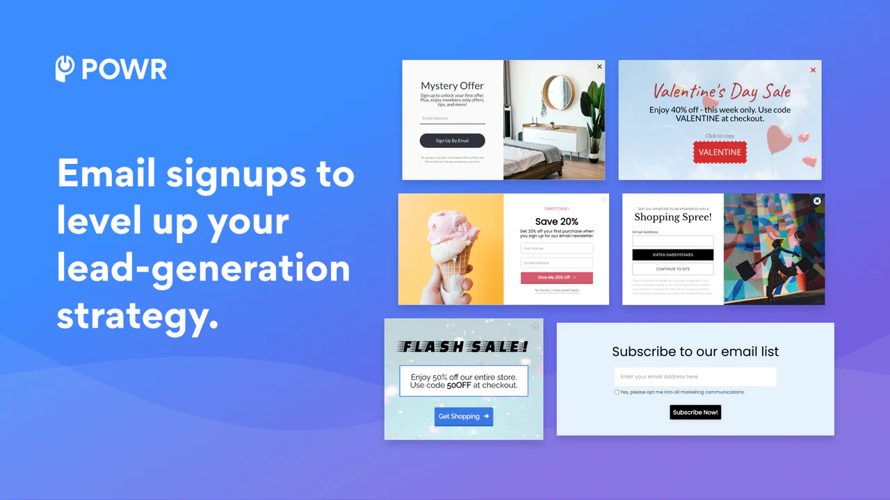 Email signups to level up lead-generation