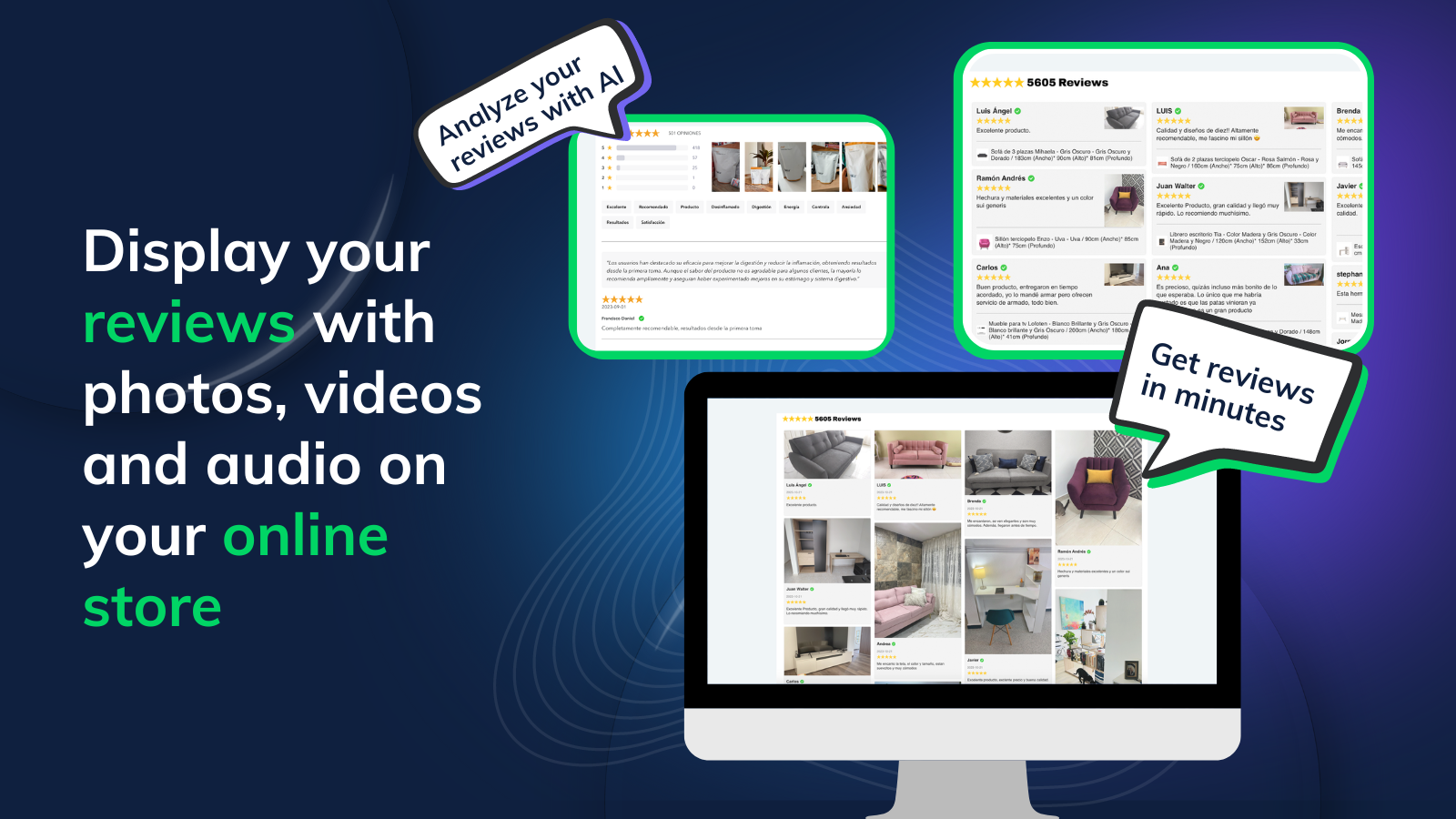 More reviews drive more sales. Get photo video and audio review