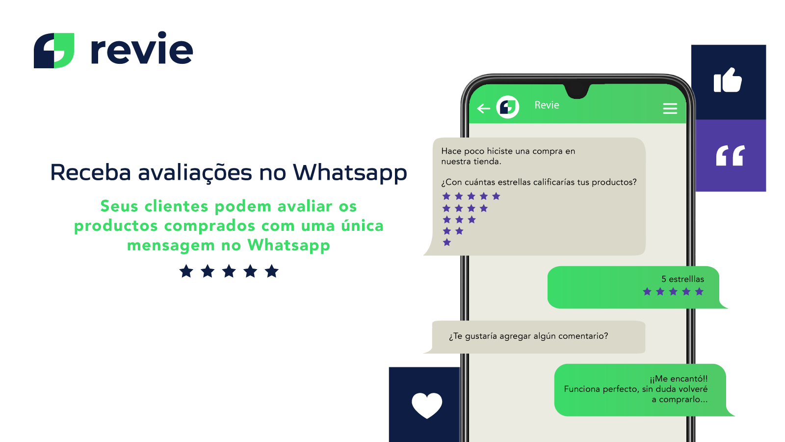 Receba avaliações no Whatsapp