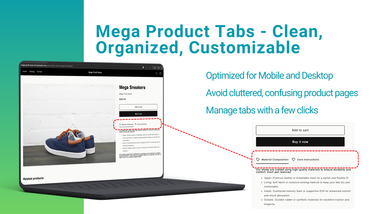 Mega Product Tabs Screenshot