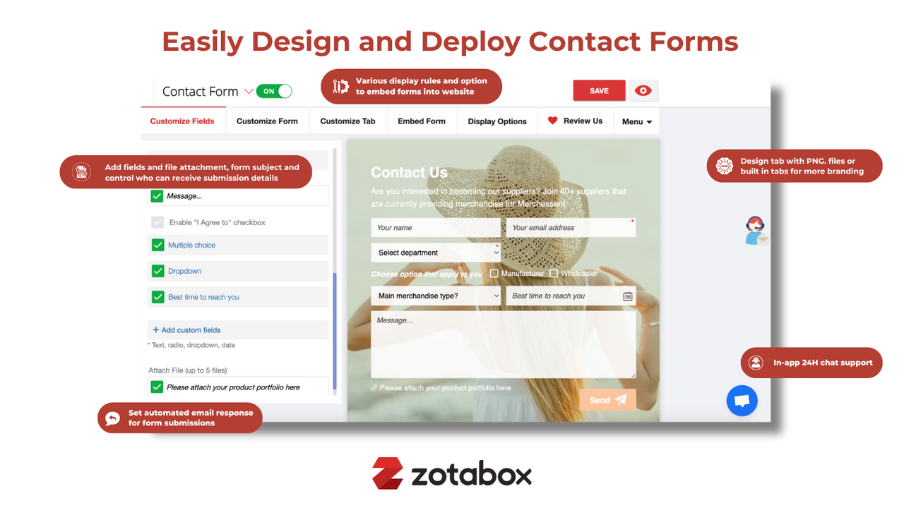 Zotabox Contact Form Builder Screenshot