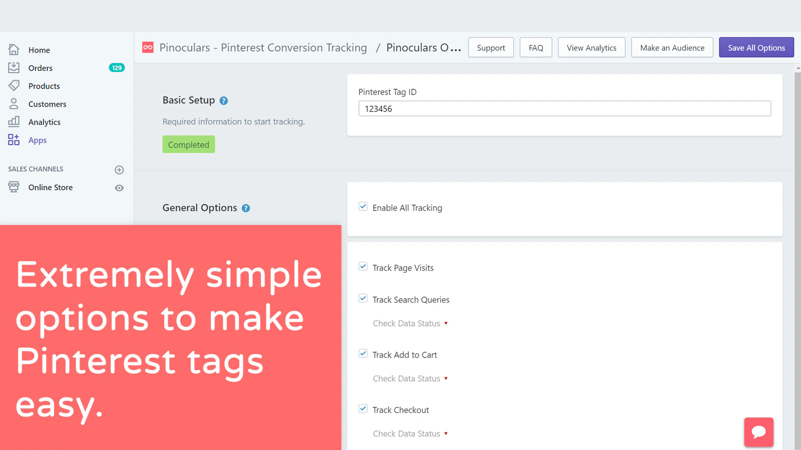 Extremely simple options that makes Pinterest tags easy