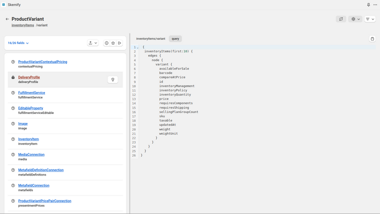 Skemify ‑ GraphQL Explorer Screenshot