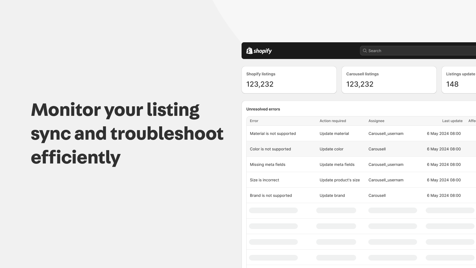 Monitor your listing sync and troubleshoot efficiently